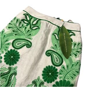 FARM Rio Green Paisley & Floral Pencil Skirt on White